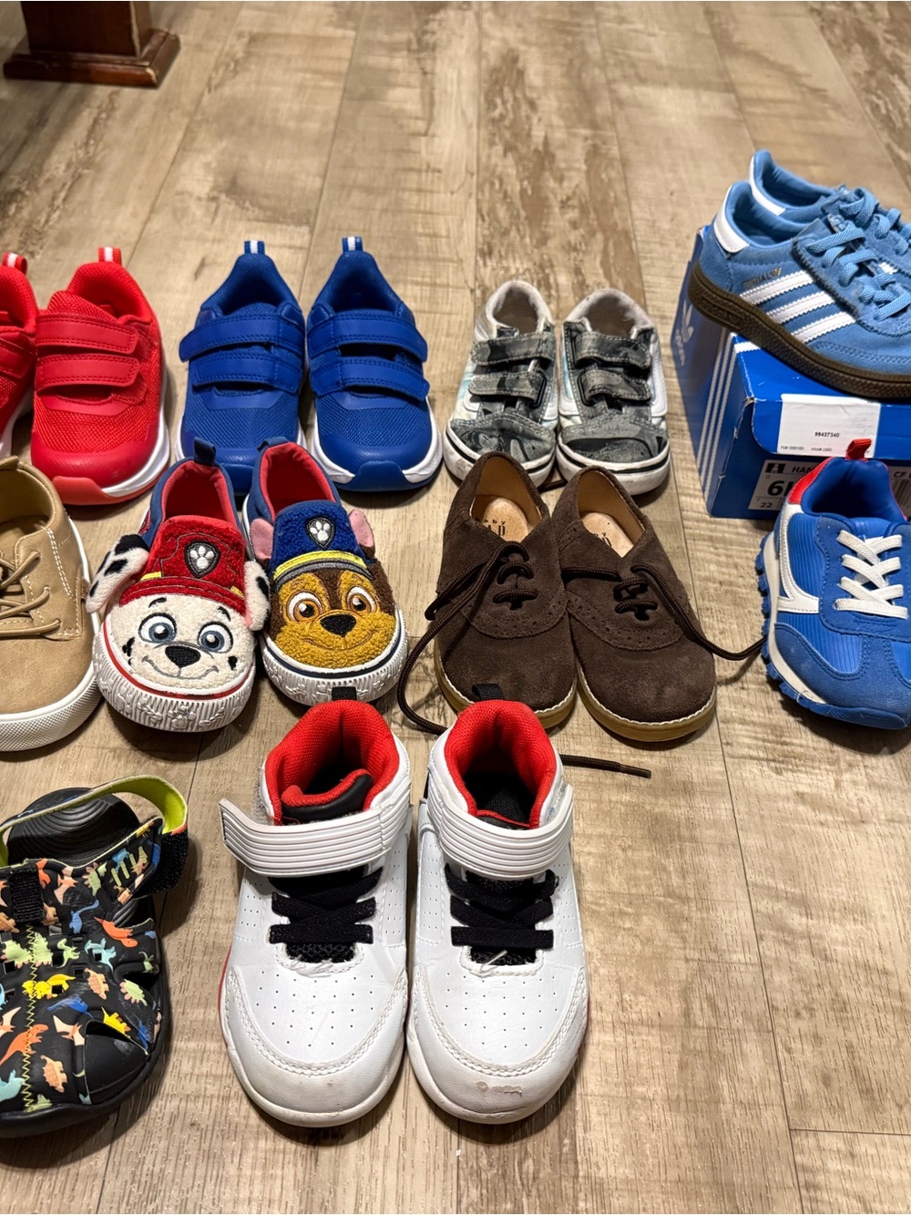 White and Red High-Top Kids Sneakers - Unbranded